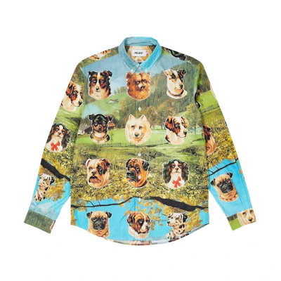 PALACE FW22 Place Payne Multi-Color Dog Print Button-Up Shirt Unisex. P23SHT059