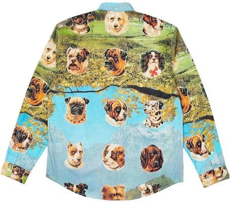 PALACE FW22 Place Payne Multi-Color Dog Print Button-Up Shirt Unisex. P23SHT059 Lookbook PALACE FW22 Place Payne Multi-Color Dog Print Button-Up Shirt Unisex. P23SHT059