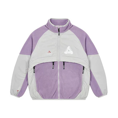 PALACE FW22 Polartec Shell Jacket Unisex Loose Fit High Neck Purple Grey P22JK097