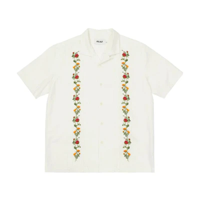 PALACE FW22 Rose Chain White Embroidered Short-Sleeve Shirt Unisex P23SHT017