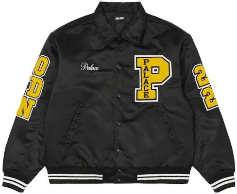 PALACE FW22 Satin Varsity Jacket Black Letter Logo Black长款夹克 P23JK023 Buy PALACE FW22 Satin Varsity Jacket Black Letter Logo Black长款夹克 P23JK023