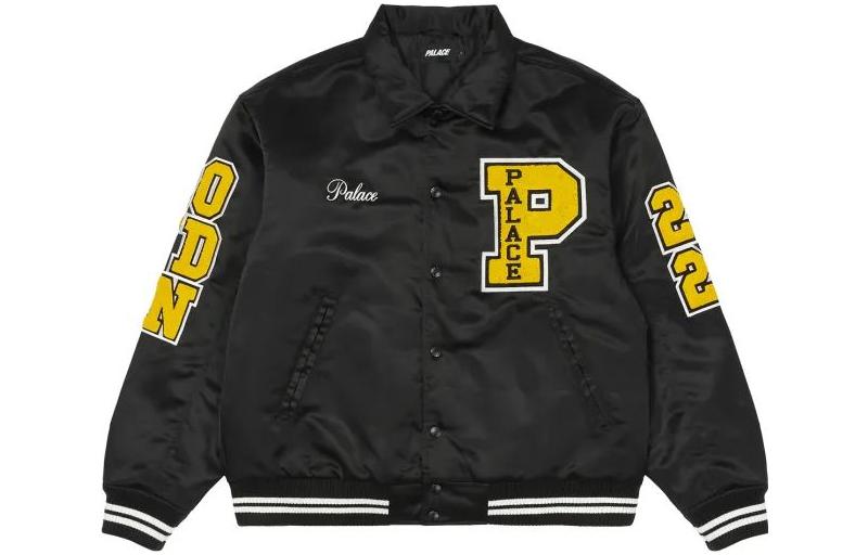 Order PALACE FW22 Satin Varsity Jacket Black Letter Logo  Black长款夹克 P23JK023