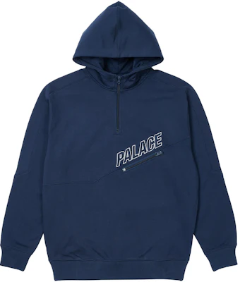 Palace FW22 Slant 1/4 Zip Hoodie Blue Letter Logo Half-Zip Long Sleeve Navy P22CS035 Buy Palace FW22 Slant 1/4 Zip Hoodie Blue Letter Logo Half-Zip Long Sleeve Navy P22CS035