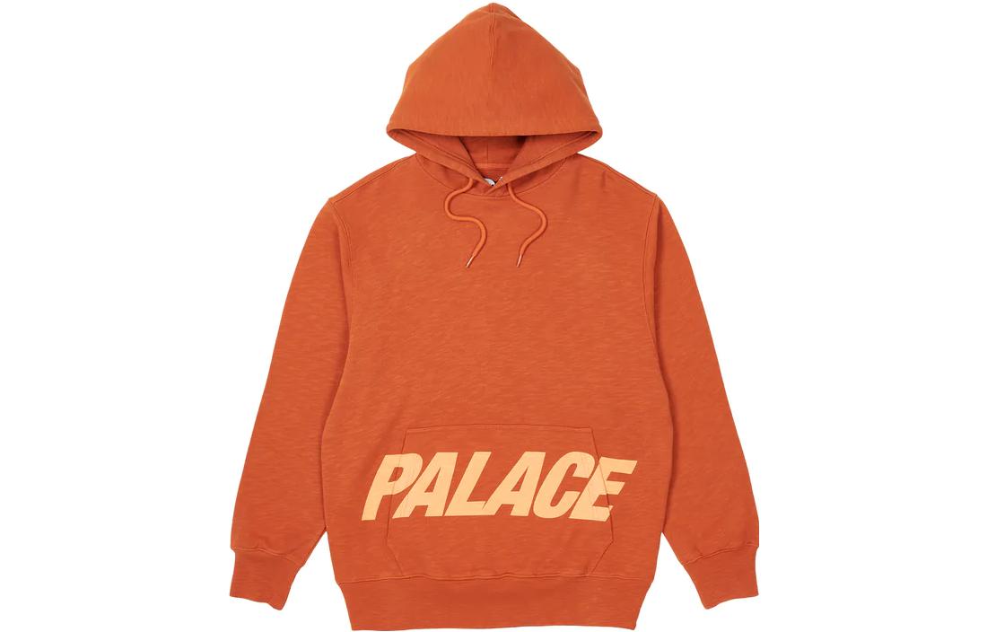 Palace FW22 Slub Pocket Logo Print Hoodie Rust Orange Sweatshirt P23C3130