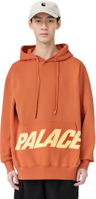 Palace FW22 Slub Pocket Logo Print Hoodie Rust Orange Sweatshirt P23C3130 Shop Palace FW22 Slub Pocket Logo Print Hoodie Rust Orange Sweatshirt P23C3130