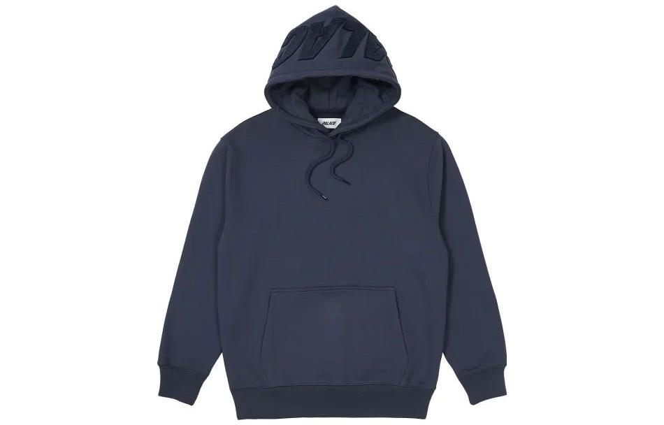 Palace FW22 Spell Out Chenille Hoodie Navy Mens Pullover Casual Sweatshirt P23CS170