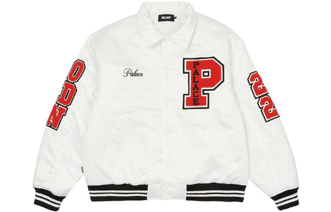 Order PALACE 2022秋冬白色刺繡Logo緞面棒球外套 P23JK024