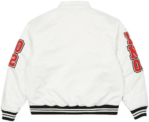 PALACE 2022秋冬白色刺繡Logo緞面棒球外套 P23JK024 Lookbook PALACE 2022秋冬白色刺繡Logo緞面棒球外套 P23JK024