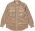 Buy PALACE FW22 스톤 로고 카고 코듀로이 셔츠 카키 긴팔 유니섹스 버튼업. P23SHT073