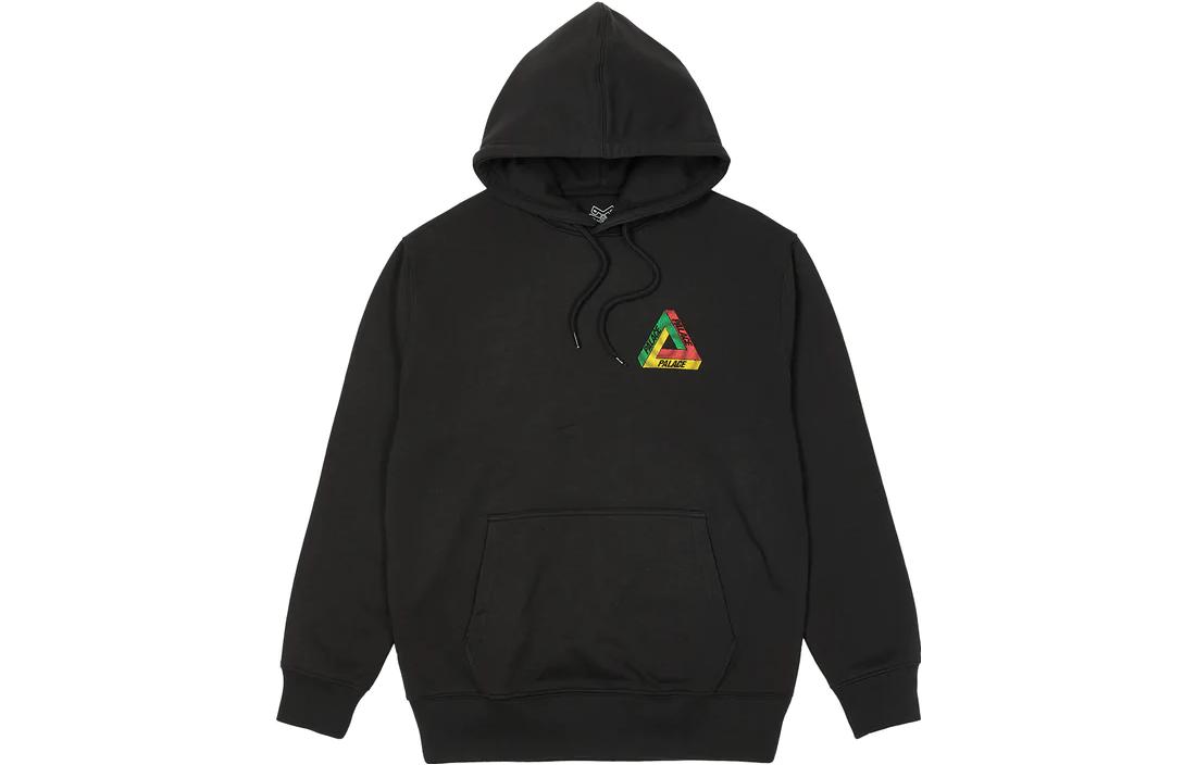 PALACE FW22 Swirl Tri-Ferg Logo Hoodie Black  Long Sleeve Pullover. P23HD107