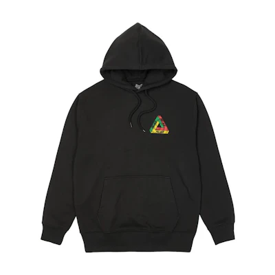 PALACE FW22 Swirl Tri-Ferg Logo Hoodie Black Long Sleeve Pullover. P23HD107