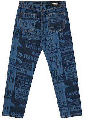 PALACE FW22 Tabloid Jeans Denim Biru Motif All-Over Straight Unisex P23T014 Lookbook PALACE FW22 Tabloid Jeans Denim Biru Motif All-Over Straight Unisex P23T014