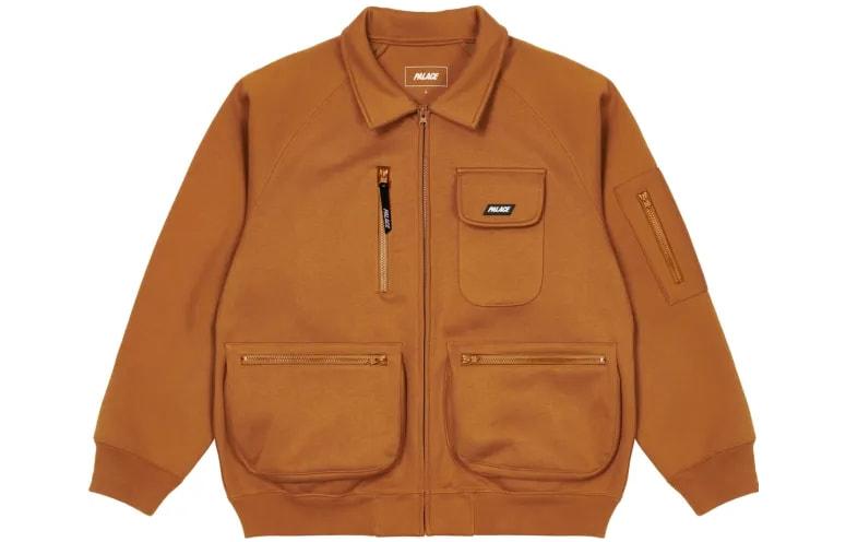 Palace FW22 Thermal Bonded Bomber Rust Brown Casual Zip Jacket P23JK037