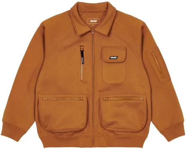 palace-fw-22-thermal-bonded-bomber-rust-brown-casual-zip-jacket-p23-jk-037