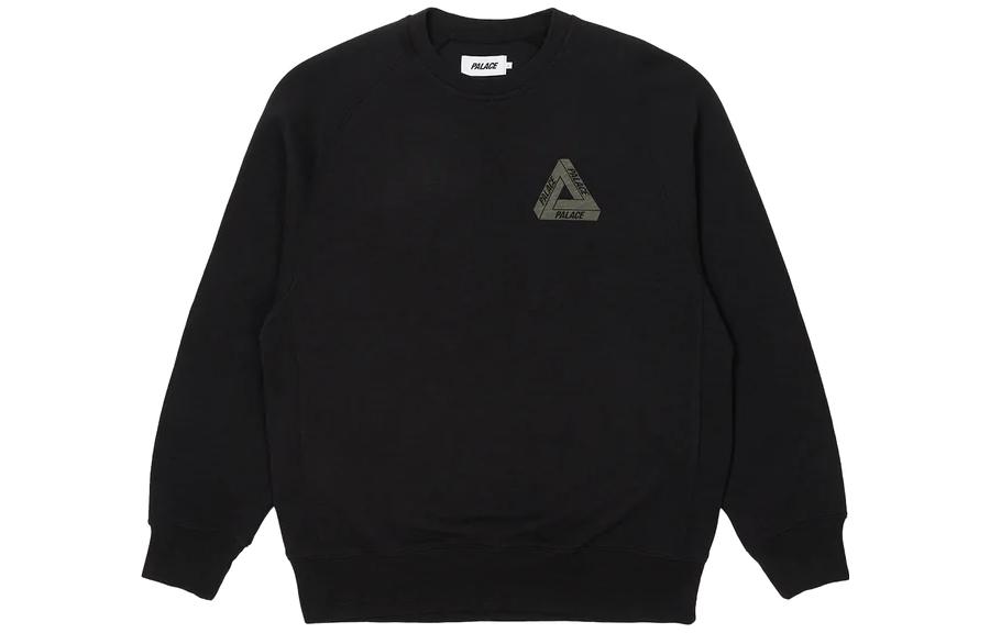 Lookbook PALACE FW22 Tri-Ferg Slub Crew Neck Sweatshirt Black  Triangular Print. P23CS139