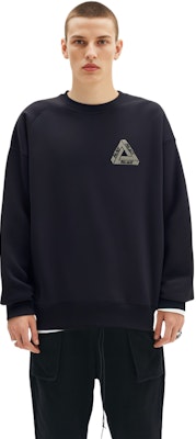 PALACE FW22 Tri-Ferg Slub Crew Neck Sweatshirt Black Triangular Print. P23CS139 Purchase PALACE FW22 Tri-Ferg Slub Crew Neck Sweatshirt Black Triangular Print. P23CS139