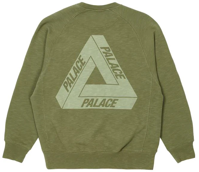 palace-fw-22-tri-ferg-slub-crewneck-olive-logo-print-sweatshirt-olive-green-p23-cs-143