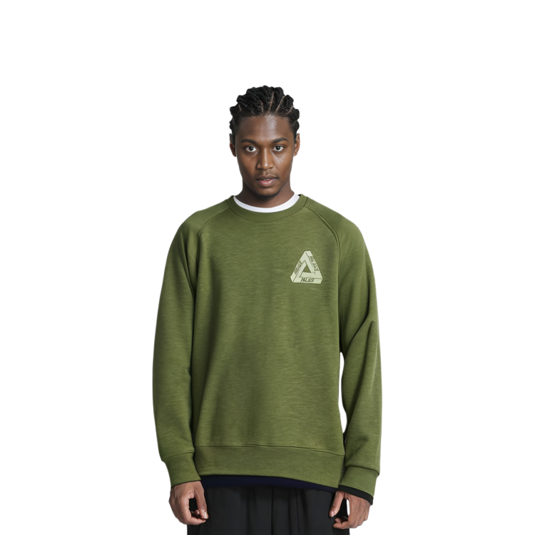Sizing Palace FW22 Tri-Ferg Slub 圓領衫 橄欖綠 印花 Logo 長袖上衣 P23CS143