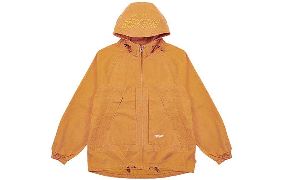 PALACE FW22 Washed Cotton Hooded Jacket Orange Unisex Casual Outerwear. P22JK223