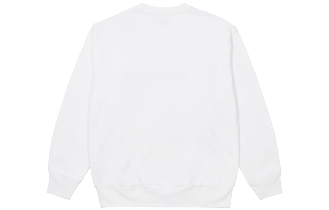 Lookbook PALACE FW22 白色Logo印花圆领卫衣 男女同款长袖上衣。 P22CS085