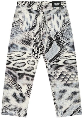 PALACE FW23 Celana Jeans Motif Hewan Unisex Abu-Abu Santai. P25T015 Lookbook PALACE FW23 Celana Jeans Motif Hewan Unisex Abu-Abu Santai. P25T015