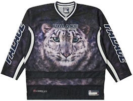 PALACE FW23 Brighter Alternative Tiger V-Neck Hockey Jersey Unisex Black Long Sleeve. P25ES073 PALACE FW23 Brighter Alternative Tiger V-Neck Hockey Jersey Unisex Black Long Sleeve. P25ES073