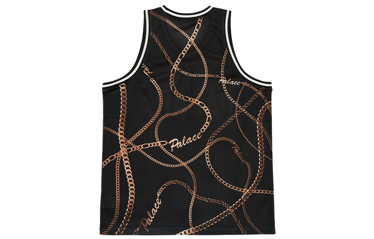 PALACE FW23 Chain Print V-Neck Sleeveless Basketball Vest Unisex Black P25ES040 圖 3