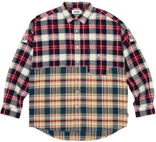 PALACE FW23 Checkmate Drop Shoulder Red Plaid Button Shirt Unisex Long Sleeve PLC-FW23-016 PALACE FW23 Checkmate Drop Shoulder Red Plaid Button Shirt Unisex Long Sleeve PLC-FW23-016