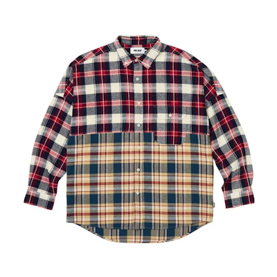 PALACE FW23 Checkmate Drop Shoulder Red Plaid Button Shirt Unisex Long Sleeve PLC-FW23-016