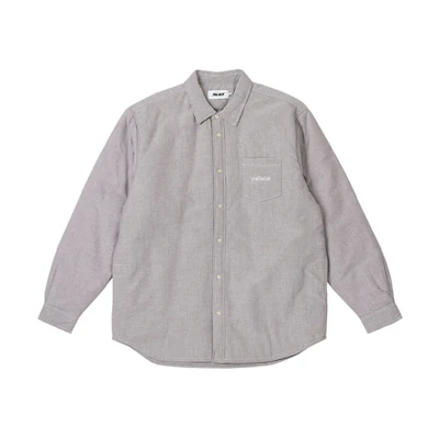 PALACE FW23 Cozy Button-Up Long Sleeve Shirt with Pocket Unisex - Brown. P24SHT007
