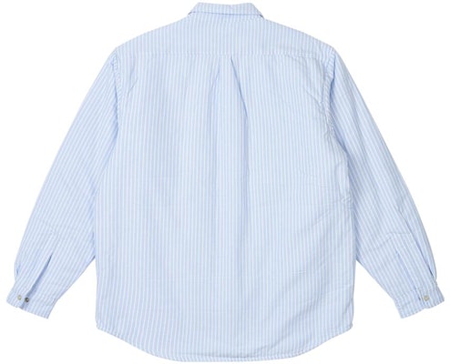 PALACE FW23 Cozy Stripe Logo Pocket Button-Up Long Sleeve Shirt Blue Unisex. P24SHT017 Lookbook PALACE FW23 Cozy Stripe Logo Pocket Button-Up Long Sleeve Shirt Blue Unisex. P24SHT017