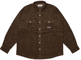 PALACE FW23 Kemeja Coklat Unisex Lengan Panjang Drop Shoulder. P25SHT037 Order PALACE FW23 Kemeja Coklat Unisex Lengan Panjang Drop Shoulder. P25SHT037