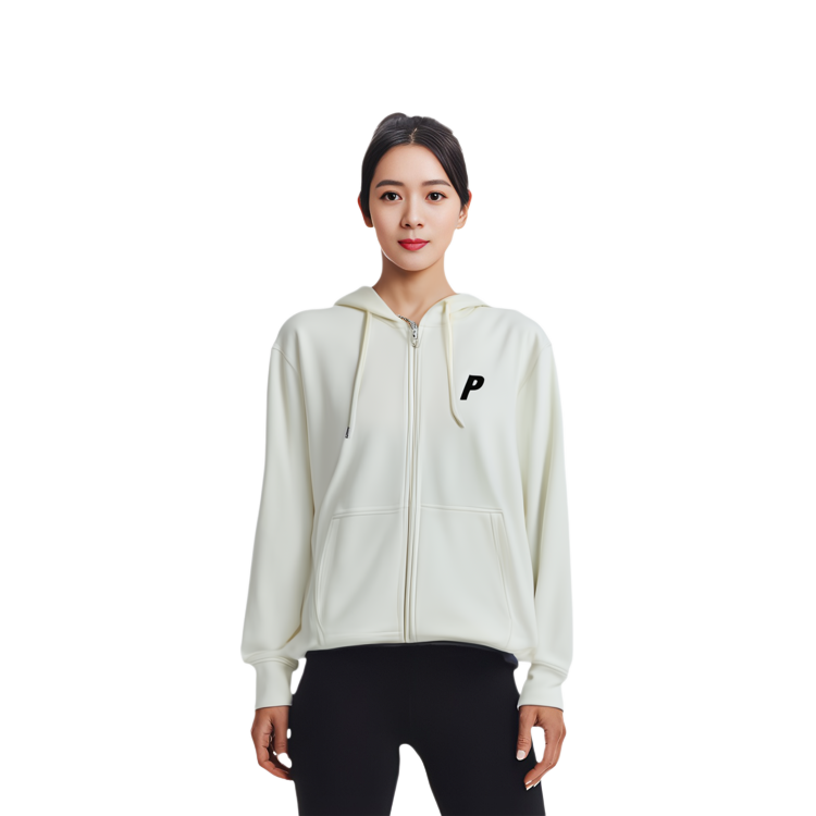 PALACE FW23 Felt P Zip Hoodie Unisex White Pullover with Drawstring. P24CS115 圖 4