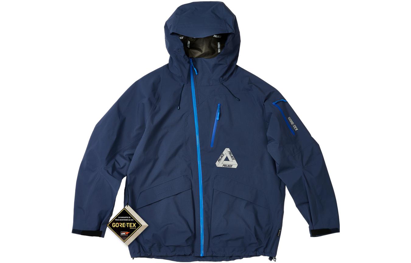 PALACE FW23 GORE-TEX R-TEK Waterproof Hooded Jacket Navy Blue Unisex Outdoor Gear P24JK036