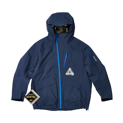 PALACE FW23 GORE-TEX R-TEK Waterproof Hooded Jacket Navy Blue Unisex Outdoor Gear P24JK036
