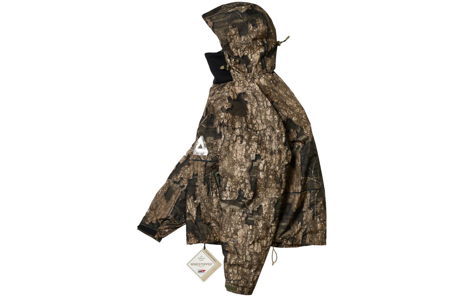 Shop PALACE FW23 Gore-Tex 防风面罩夹克 绿色迷彩 男女款 P25JK120