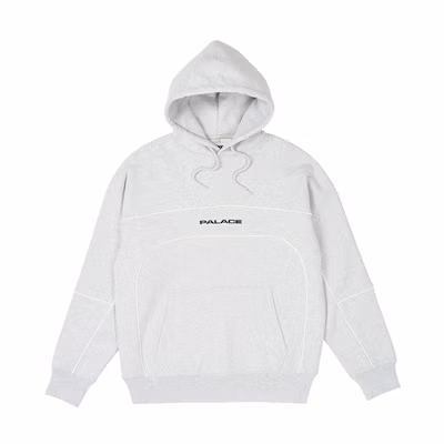 Palace FW23 Gray Track Hoodie Unisex with Drawstring and Pocket Design P25CS020