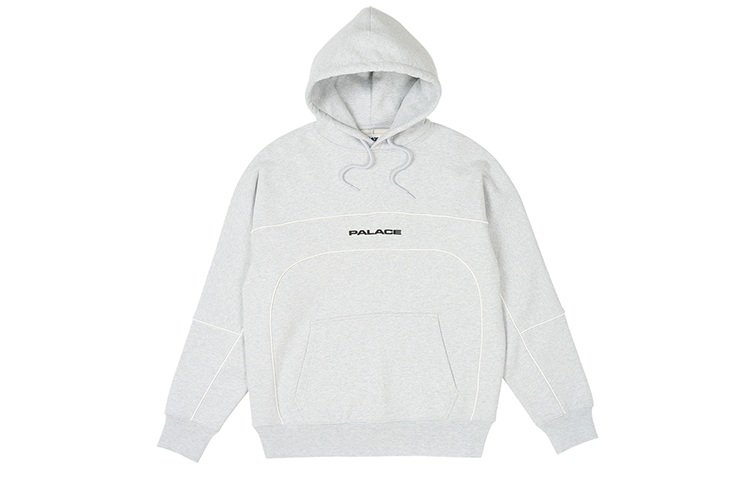 Palace FW23 Gray Track Hoodie Unisex with Drawstring and Pocket Design P25CS020 圖 2