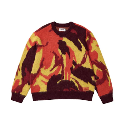 PALACE FW23 Hairy Camo Knit Pullover Sweater Unisex Orange P25KW036