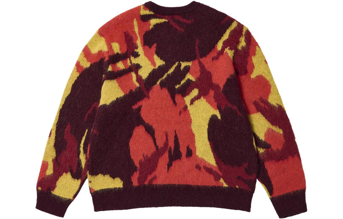 Lookbook PALACE 2023秋冬迷彩毛绒针织套头毛衣 男女同款 橙色 P25KW036