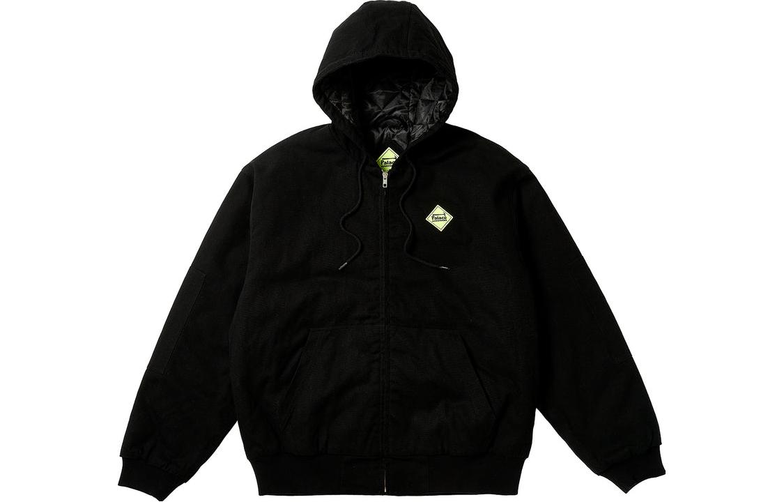 Order Palace FW23 Hardware Hooded Workwear Jacket Black Unisex Diamond Quilted Lining P25JK089