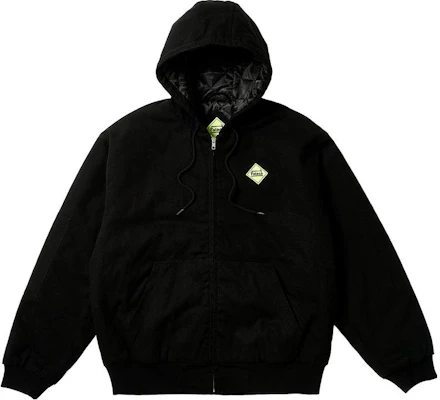 Palace FW23 Hardware Hooded Workwear Jacket Black Unisex Diamond Quilted Lining P25JK089 Order Palace FW23 Hardware Hooded Workwear Jacket Black Unisex Diamond Quilted Lining P25JK089