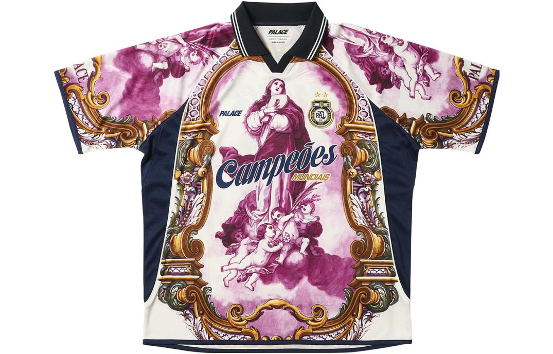 Order PALACE 2023秋冬圣杯V领短袖T恤酒红色男女款。 P25ES072