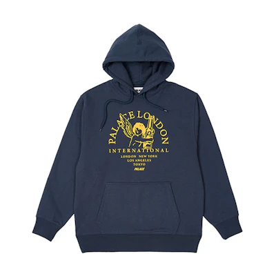 Palace FW23 International Hoodie Angel City Print Navy Unisex Pullover P25CS011