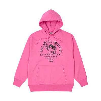 Palace FW23 International Hoodie Angel City Print Unisex Pink Pullover P25CS013