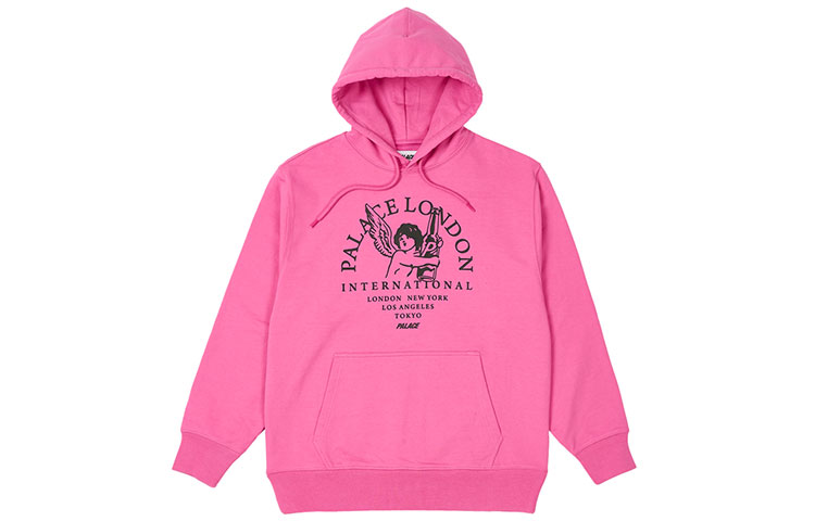 Palace FW23 International Hoodie Angel City Print Unisex Pink Pullover P25CS013 圖 2