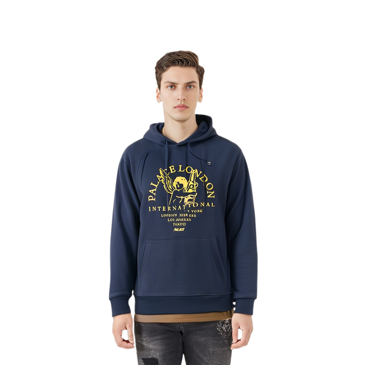 Palace FW23 International Hoodie Angel City Print Navy Unisex Pullover P25CS011 圖 3