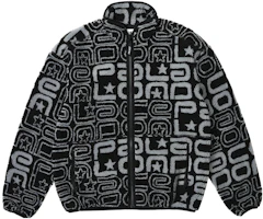 Order PALACE FW23 Joyrex Fleece Jacket All-Over Logo Print Unisex Black. P25JK072