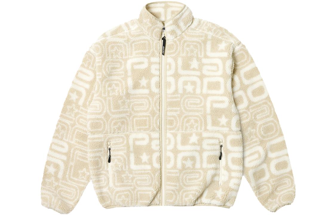 PALACE FW23 Joyrex Fleece Jacket All-Over Print Zip-Up Unisex - Rock Color. P25JK074