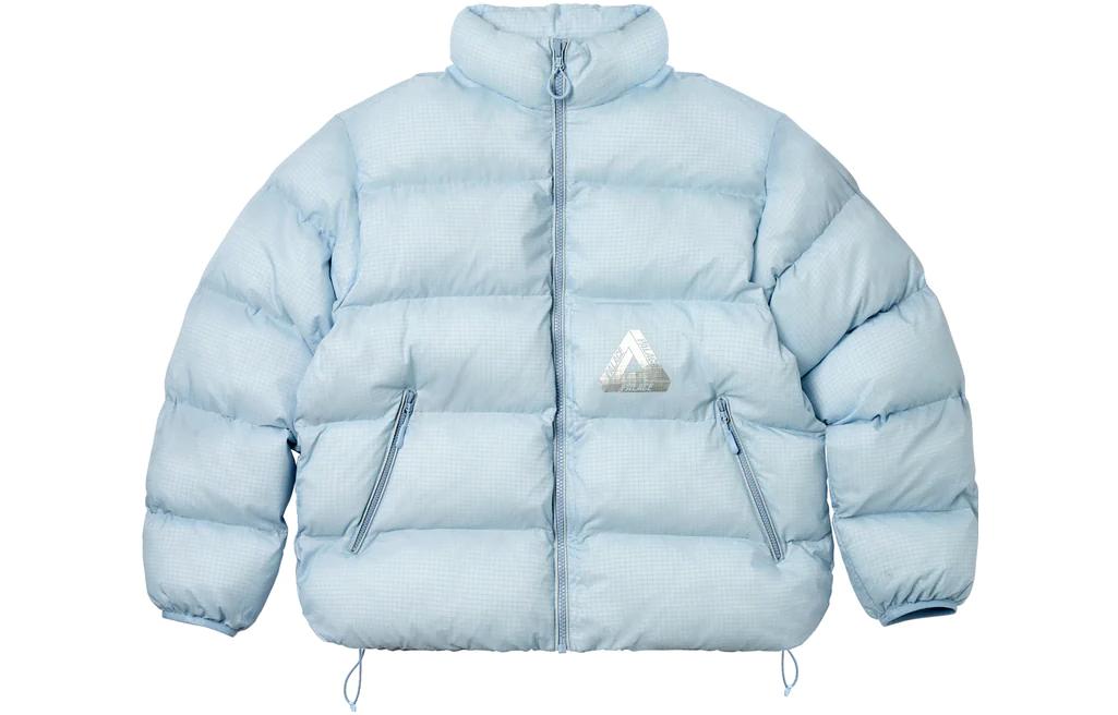 PALACE FW23 Light Blue Ripstop Nylon Puffer Jacket Unisex. P25JK133